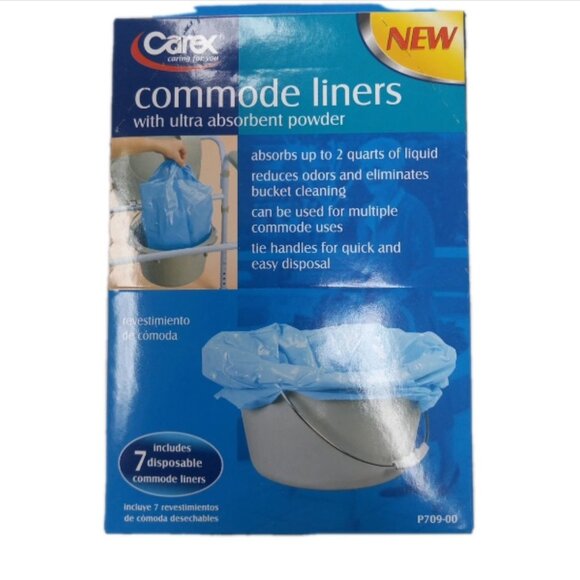 (LOT OF 2) Carex Commode Blue Liners Ultra Disposable Absorbent Powder New - Picture 5 of 7